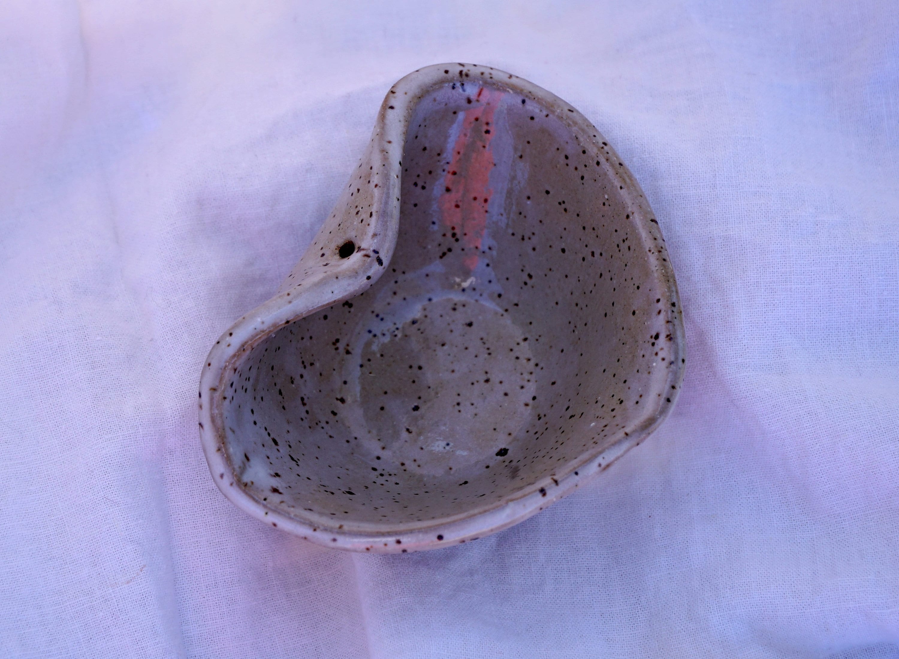 Stoneware Incense Bowl - Heart Shaped Bowl with Incense Holder - Tea Light Votive - Small Bowl - Incense Dish - White Ceramic Heart Dish
