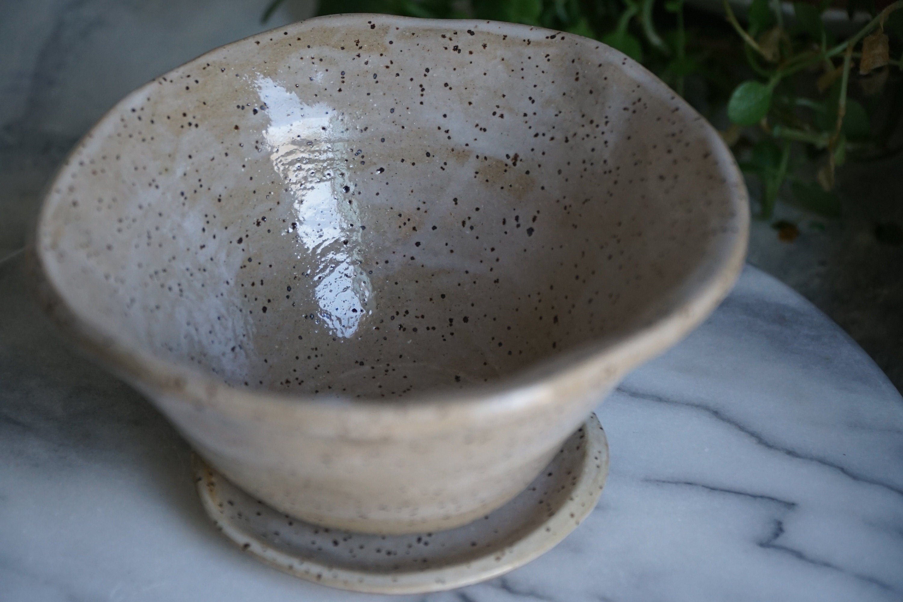 White Stoneware Wabi Sabi Table Planter - Hand Built Organic White Glazed Ceramic Planter - Succulent Pot - Indoor Planter - Minimal Pot
